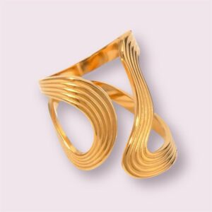 Wani Ring - Adjustable Non Tarnish Water Resistant Design with Gold Finish