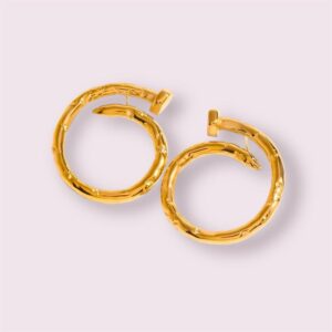 Ouria Earrings - Adjustable Hypoallergenic Gold Plated Stainless Steel Design with Tarnish Free Finish for Comfortable Fit
