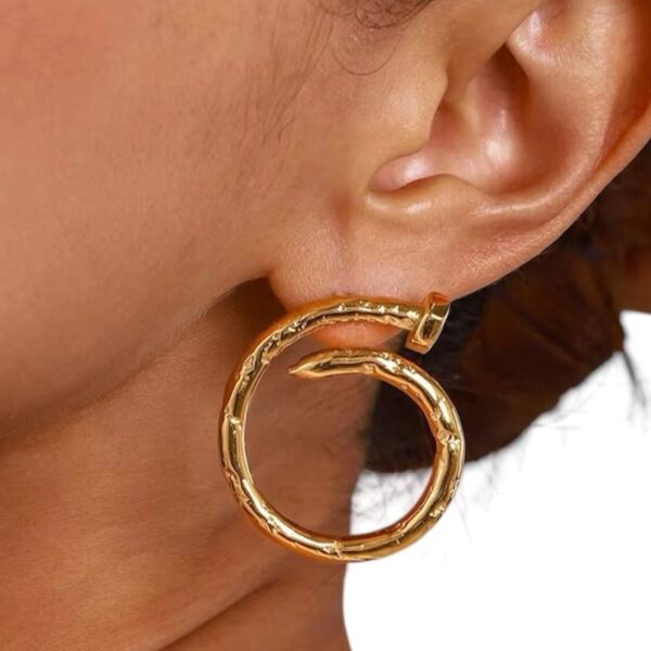 Ouria Earrings - Adjustable Hypoallergenic Gold Plated Stainless Steel Design with Tarnish Free Finish for Comfortable Fit - Image 3