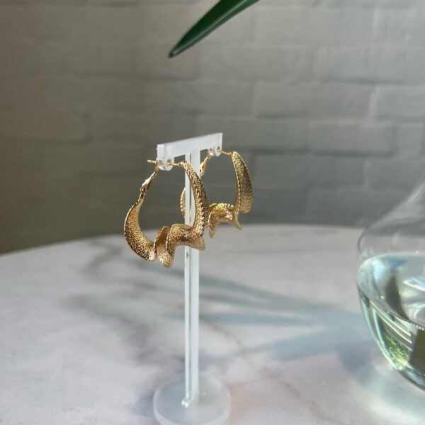 Fashionable Gold Earrings - Image 3