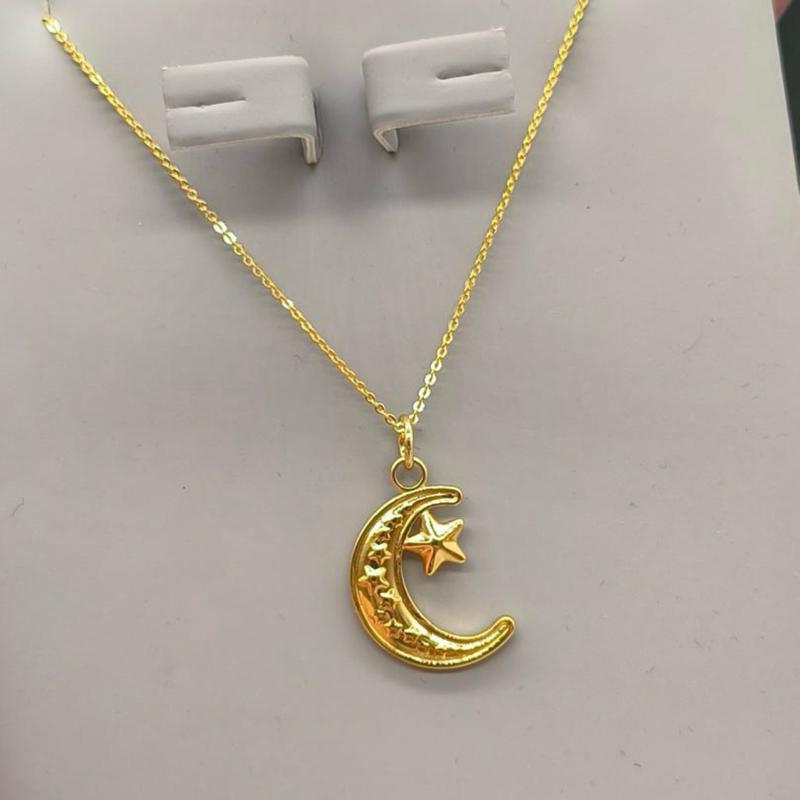 Moon and Star Necklace