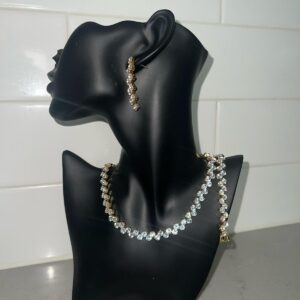 3 pieces Gold Cubic Zirconia Set