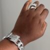Silver Strap Bangle and  Ring - Image 2
