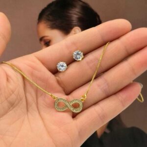 Infinity Necklace and Earrings Ser