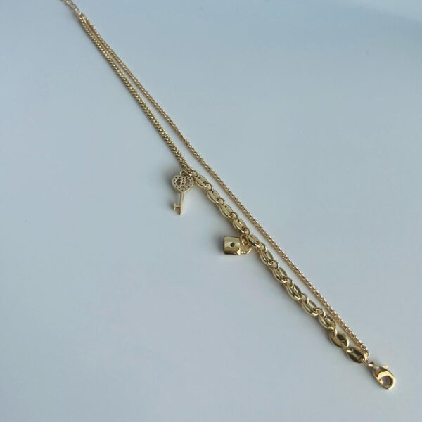Key and Lock Charmed Bracelet - Image 2