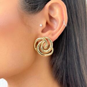 Bold Stud Round Earrings