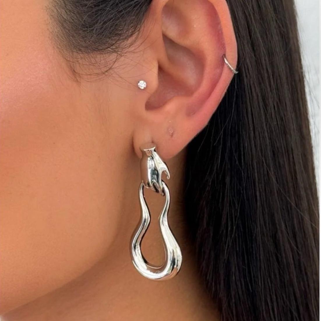 Gold hand hold Earrings