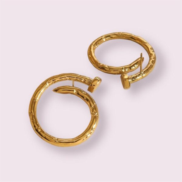 Ouria Earrings - Adjustable Hypoallergenic Gold Plated Stainless Steel Design with Tarnish Free Finish for Comfortable Fit - Image 2