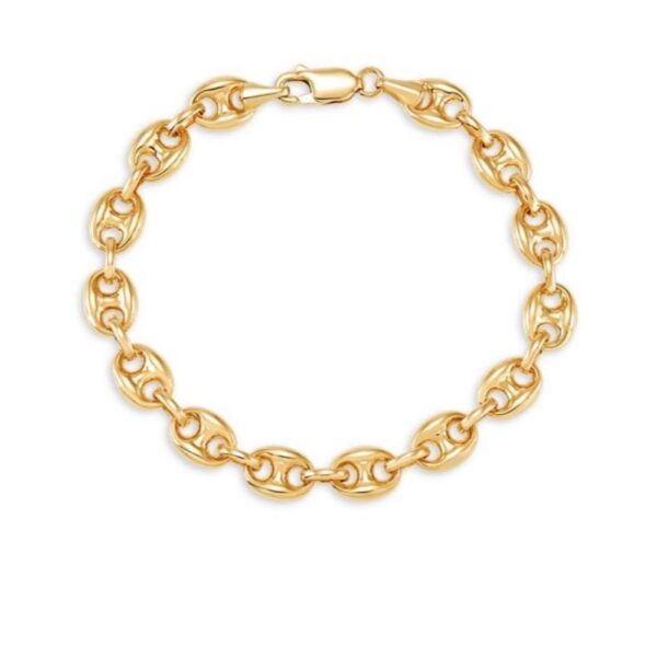 Gold Filled Puffy Mariner Link Bracelet- 8inch