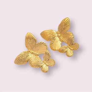 Sara Butterfly Earrings - Water Resistant, Tarnish Free, Hypoallergenic Design