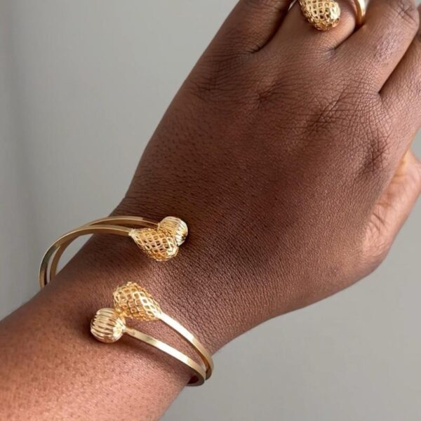 Twisted Ball Bangle and Ring Set - Image 3