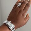 Silver Strap Bangle and  Ring - Image 3